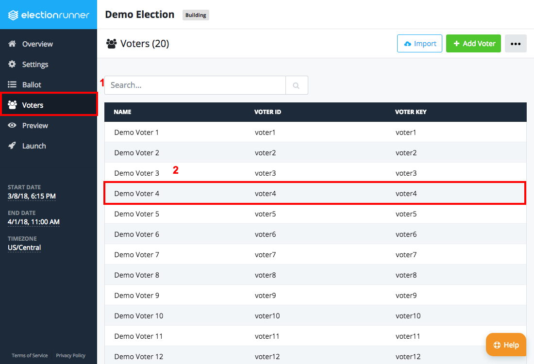 Delete Voter from Election